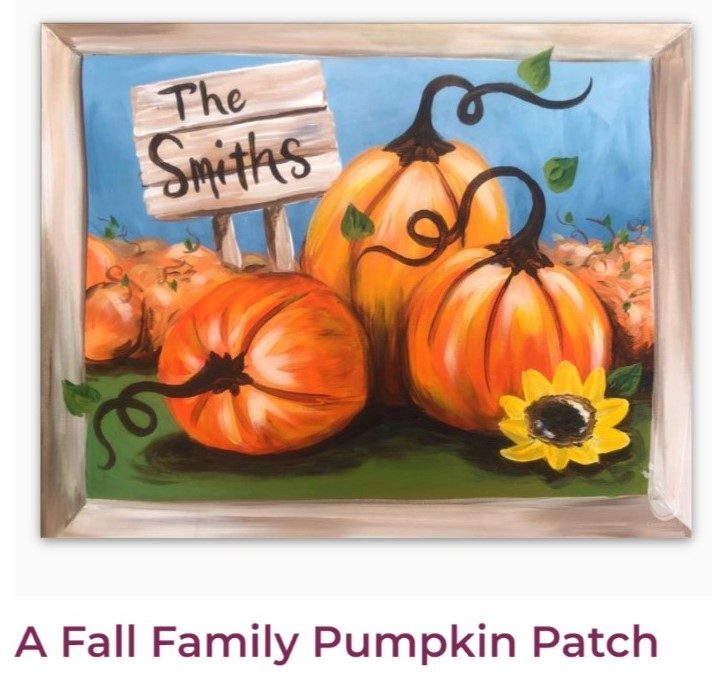 We will be painting this happy pumpkin family